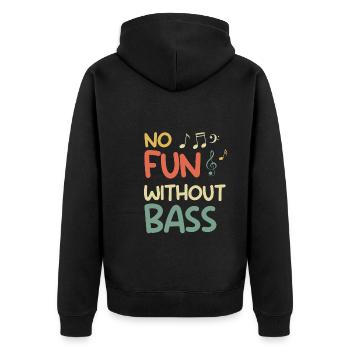 Musik Band ohne Bass kein Spaß Noten - Unisex Premium Bio Zip Hoodie - Schwarz - Hinten - Nico (187cm)