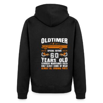 60e anniversaire toutes les pièces d’origine 60 ans - Veste à capuche bio Premium Unisexe - noir - Dos - Nico (187cm)