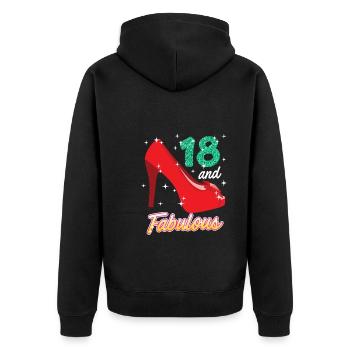 18 ans fille 18e anniversaire - Veste à capuche bio Premium Unisexe - noir - Dos - Nico (187cm)