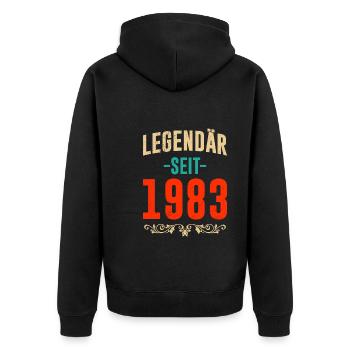 Legendär seit 40 Jahren 40. Geburtstag Vintag - Unisex Premium Bio Zip Hoodie - Schwarz - Hinten - Nico (187cm)