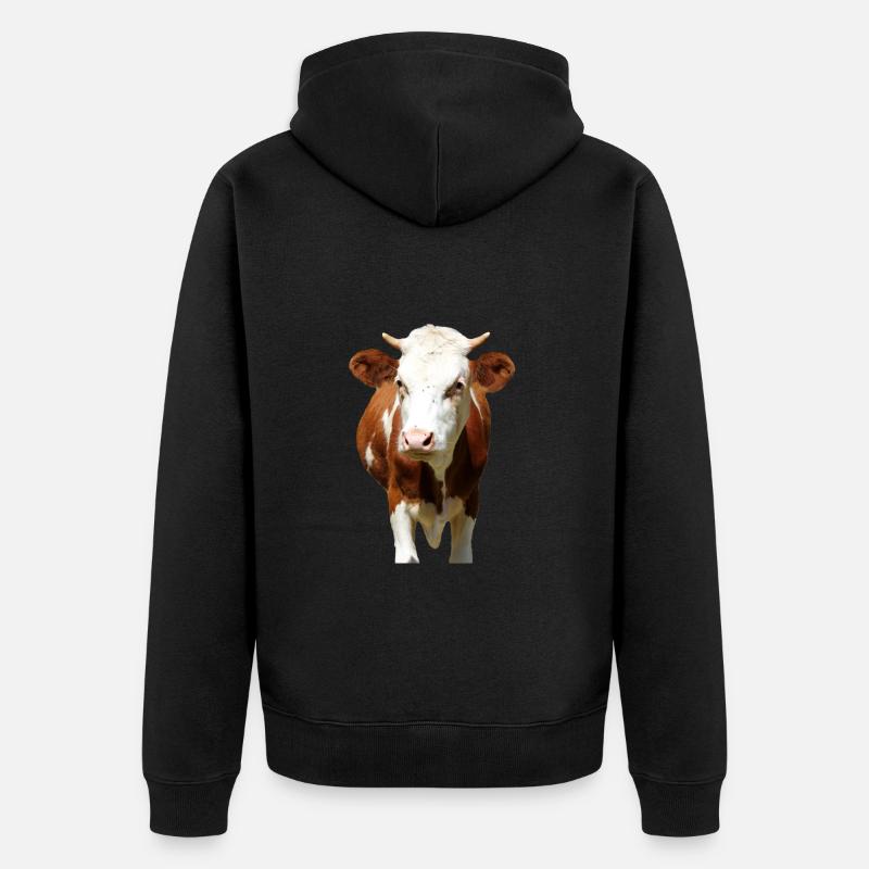 Tête de vache - Veste à capuche bio Premium Unisexe - noir