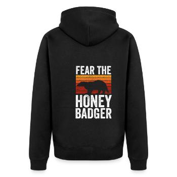 Retro Fears The Honey Badger - Unisex Premium Organic Zip Hoodie - black - Back - Nico (187cm)