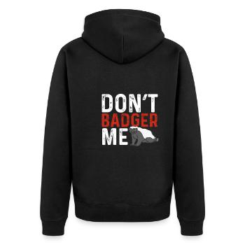 Don't bother me - Unisex Premium Organic Zip Hoodie - black - Back - Nico (187cm)