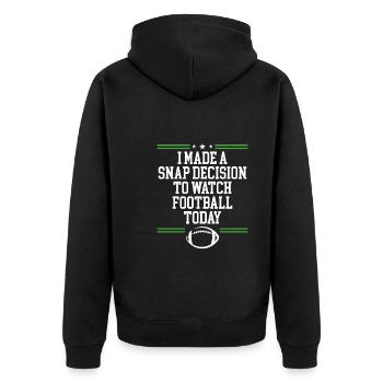 I made a quick decision - Unisex Premium Organic Zip Hoodie - black - Back - Nico (187cm)