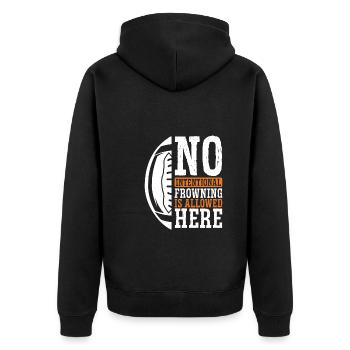 Pas de froncement de sourcils intentionnel - Veste à capuche bio Premium Unisexe - noir - Dos - Nico (187cm)