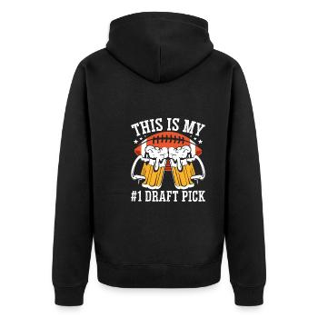 American football draft pick - Unisex Premium Organic Zip Hoodie - black - Back - Nico (187cm)