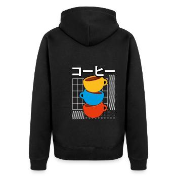 Mignonnes tasses de couleur kawaii - Veste à capuche bio Premium Unisexe - noir - Dos - Nico (187cm)