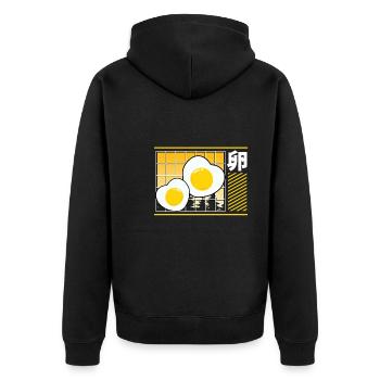 Mignons œufs de cœur kawaii - Veste à capuche bio Premium Unisexe - noir - Dos - Nico (187cm)