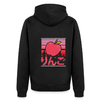 Sweet Kawaii Fresh Apple - Unisex Premium Organic Zip Hoodie - black - Back - Nico (187cm)