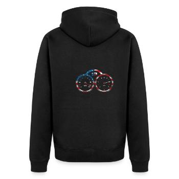 Motorcycle speedometer Usa - Unisex Premium Organic Zip Hoodie - black - Back - Nico (187cm)