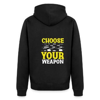 Choose your knife weapon - Unisex Premium Organic Zip Hoodie - black - Back - Nico (187cm)