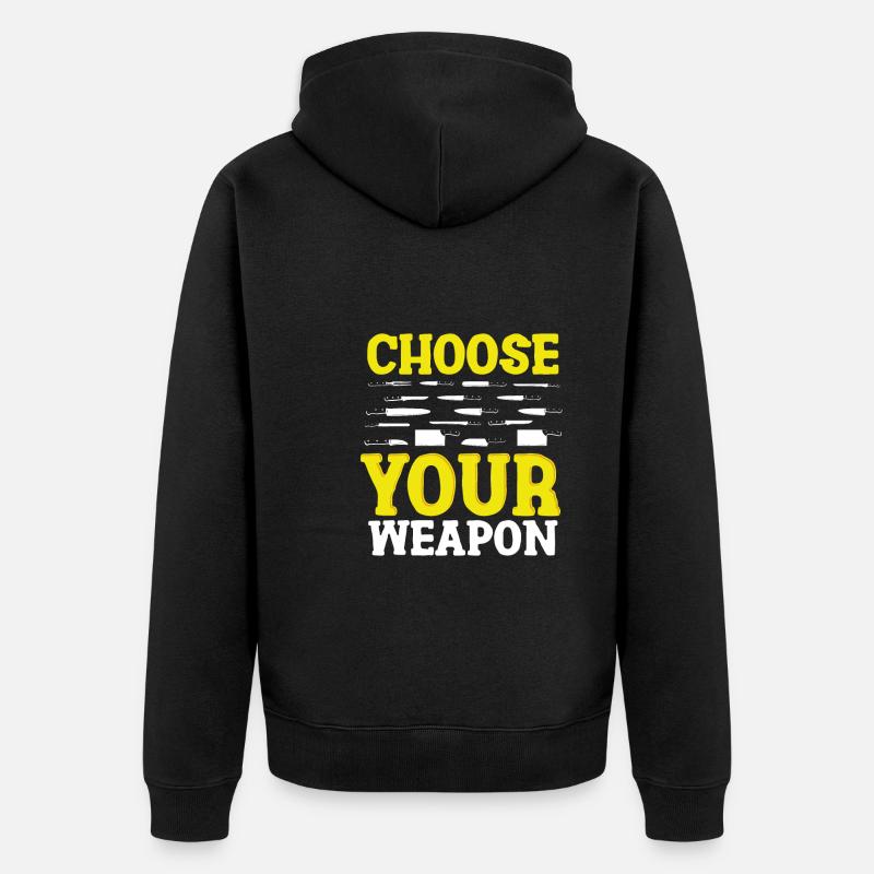Choisissez votre arme à couteau - Veste à capuche bio Premium Unisexe - noir