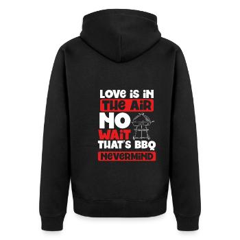 L’amour est un barbecue - Veste à capuche bio Premium Unisexe - noir - Dos - Nico (187cm)