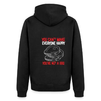 You can't make everyone happy - Unisex Premium Organic Zip Hoodie - black - Back - Nico (187cm)