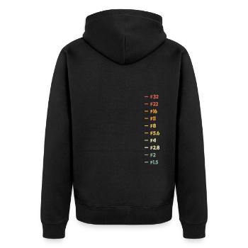 Camera - Unisex Premium Organic Zip Hoodie - black - Back - Nico (187cm)