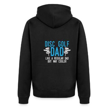 Disc golf father - Unisex Premium Organic Zip Hoodie - black - Back - Nico (187cm)
