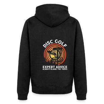 Expert for Disc Golf - Unisex Premium Organic Zip Hoodie - black - Back - Nico (187cm)