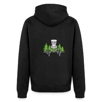 Fréquence du disc golf - Veste à capuche bio Premium Unisexe - noir - Dos - Nico (187cm)