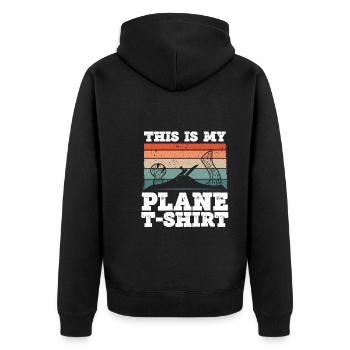 Das Ist Mein Ebene shirt - Unisex Premium Bio Zip Hoodie - Schwarz - Hinten - Nico (187cm)