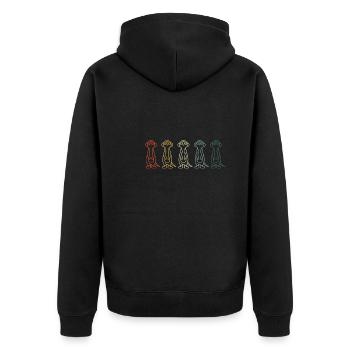 Mignon bébé suricate rétro - Veste à capuche bio Premium Unisexe - noir - Dos - Nico (187cm)