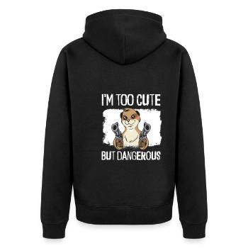 Le suricate est mignon mais dangereux - Veste à capuche bio Premium Unisexe - noir - Dos - Nico (187cm)