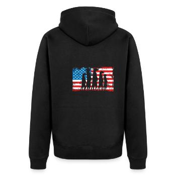 Suricates sur le drapeau américain - Veste à capuche bio Premium Unisexe - noir - Dos - Nico (187cm)