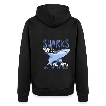 Les requins me rendent heureux - Veste à capuche bio Premium Unisexe - noir - Dos - Nico (187cm)