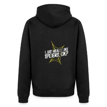 I just like spiders very much - Unisex Premium Organic Zip Hoodie - black - Back - Nico (187cm)