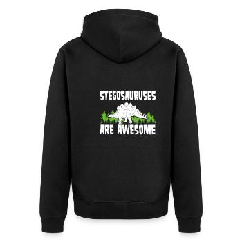 Stegosaurus Ist Toll - Unisex Premium Bio Zip Hoodie - Schwarz - Hinten - Nico (187cm)