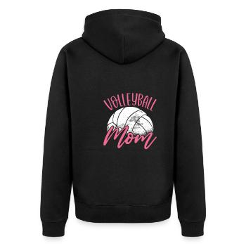 Volleyball mama - Unisex Premium Organic Zip Hoodie - black - Back - Nico (187cm)