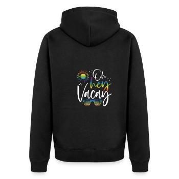 Oh Hey Vacances d’été - Veste à capuche bio Premium Unisexe - noir - Dos - Nico (187cm)