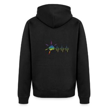 Fréquence du soleil d’été - Veste à capuche bio Premium Unisexe - noir - Dos - Nico (187cm)