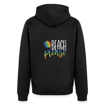 Beach Please - Unisex Premium Organic Zip Hoodie - black - Back - Nico (187cm)