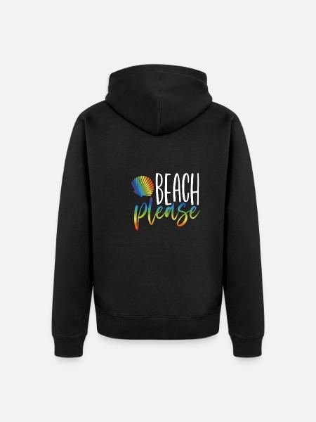 Beach Please - Unisex Premium Organic Zip Hoodie - black