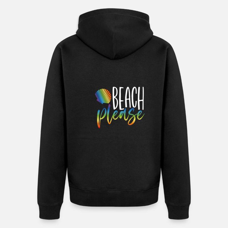 Strand Bitte - Unisex Premium Bio Zip Hoodie - Schwarz
