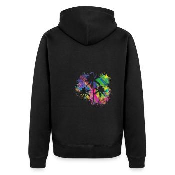 Summer Palms Colorful - Unisex Premium Organic Zip Hoodie - black - Back - Nico (187cm)