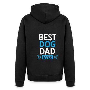 Bester Hundevater Aller Zeiten - Unisex Premium Bio Zip Hoodie - Schwarz - Hinten - Nico (187cm)