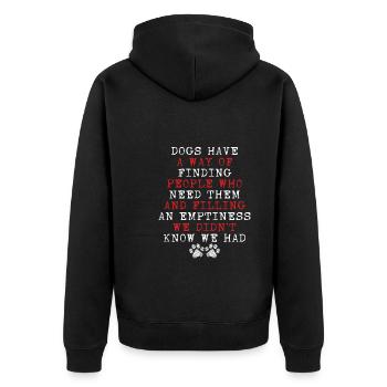 Dogs have a way - Unisex Premium Organic Zip Hoodie - black - Back - Nico (187cm)