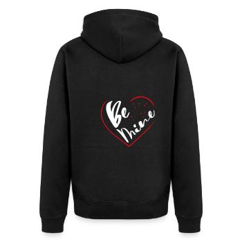 Be My Big Heart - Unisex Premium Organic Zip Hoodie - black - Back - Nico (187cm)