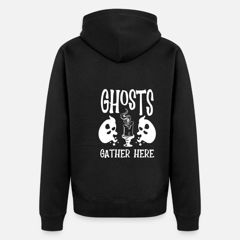 This is where ghosts gather - Unisex Premium Organic Zip Hoodie - black