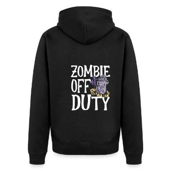 Zombie Außer Dienst - Unisex Premium Bio Zip Hoodie - Schwarz - Hinten - Nico (187cm)