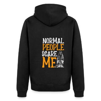 Les gens normaux me font peur - Veste à capuche bio Premium Unisexe - noir - Dos - Nico (187cm)