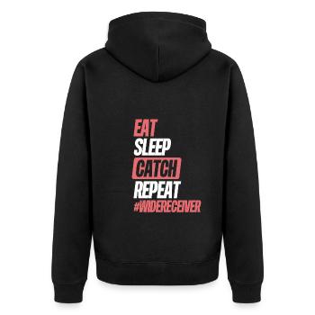 Eat sleep catch repetition - Unisex Premium Organic Zip Hoodie - black - Back - Nico (187cm)