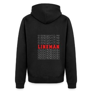 Monteur de ligne rouge - Veste à capuche bio Premium Unisexe - noir - Dos - Nico (187cm)