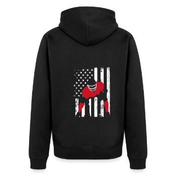 Red Lineman on a - Unisex Premium Organic Zip Hoodie - black - Back - Nico (187cm)