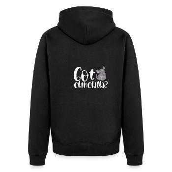Habe Chinchilla - Unisex Premium Bio Zip Hoodie - Schwarz - Hinten - Nico (187cm)