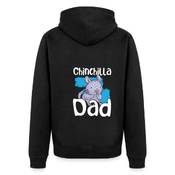 Chinchilla Vater - Unisex Premium Bio Zip Hoodie - Schwarz - Hinten - Nico (187cm)