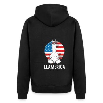 America is incredible - Unisex Premium Organic Zip Hoodie - black - Back - Nico (187cm)