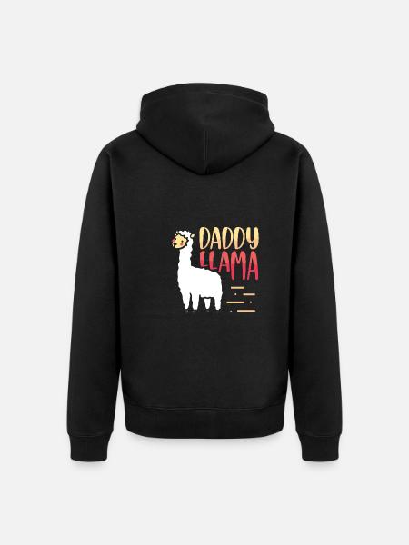 Papa Lama - Unisex Premium Organic Zip Hoodie - black