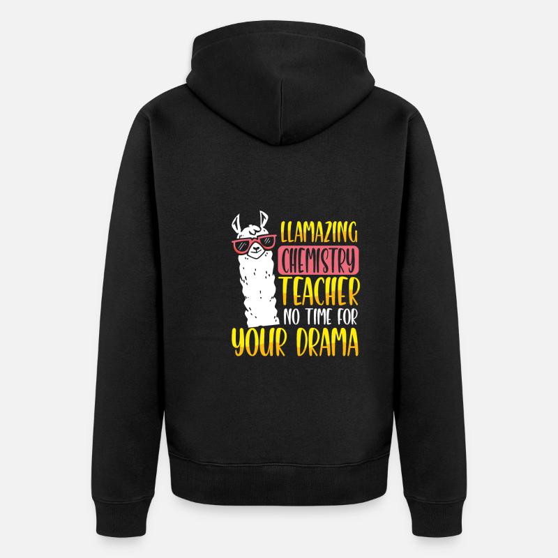 Lama Professeur de chimie - Veste à capuche bio Premium Unisexe - noir